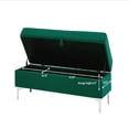 thumbnail image 6 of SYTHERS Storage Ottoman Bench, Hold up to 500 Ibs Velvet Storage Stool, 56" x 19" x 18" Sofa Bench for Bedroom, Living Room, Hallway, Green, 6 of 6