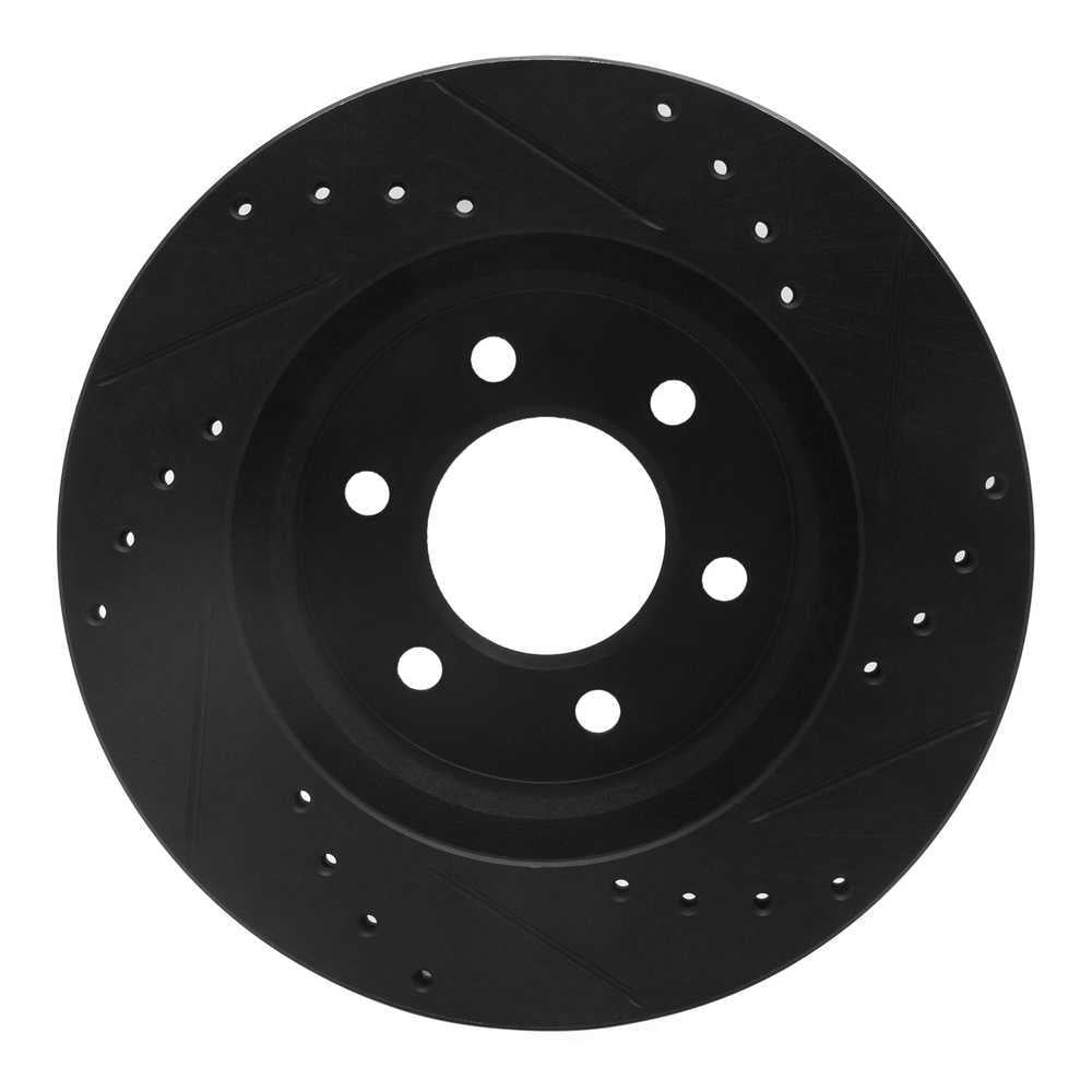 Dynamic Friction Company 633-40069L DFC Brake Rotor - Drilled And Slotted - Black