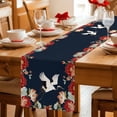 thumbnail image 5 of Navy Blue Crane Table Runner - 72 Inch Long Vintage Red Teal Spring Floral Botanical Cotton and Linen Blended Dress Scarves Farmhouse Table Runner for Kitchen Dining, Coffee Table, 13" x 72", 5 of 8