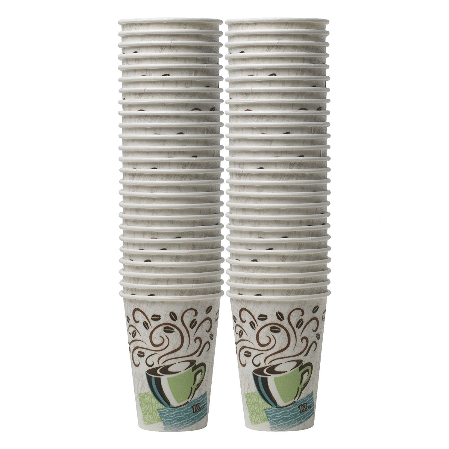 Dixie To Go Insulated Hot or Cold Cups - 100% Foam Free - Coffee Haze Design, 12 oz. (50 ct.)