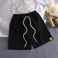 thumbnail image 2 of Mercatoo Kids Girls Sport Casual Shorts Ribbed Mid Waist Lace Up Short Pant with Pocket Toddler Middle Fashion Shorts, 2 of 4