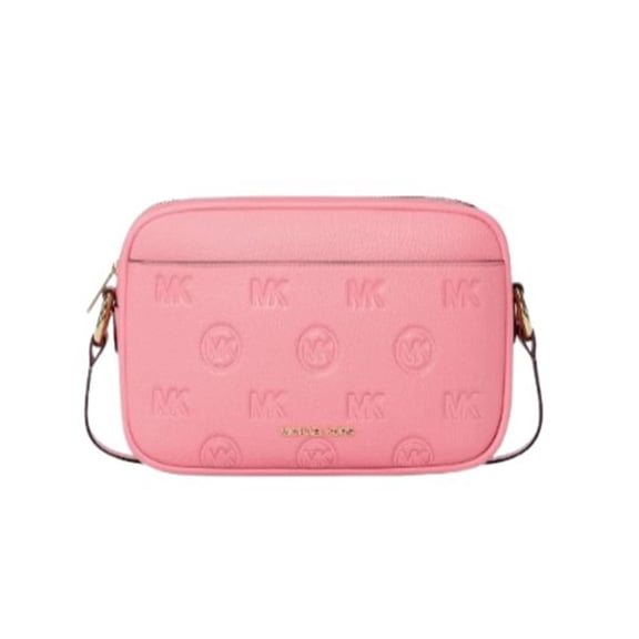 Michael Kors Women's Jet Set Travel Large Logo Debossed Crossbody Bag (Carnation) 35S6GTVC7V-Carnation