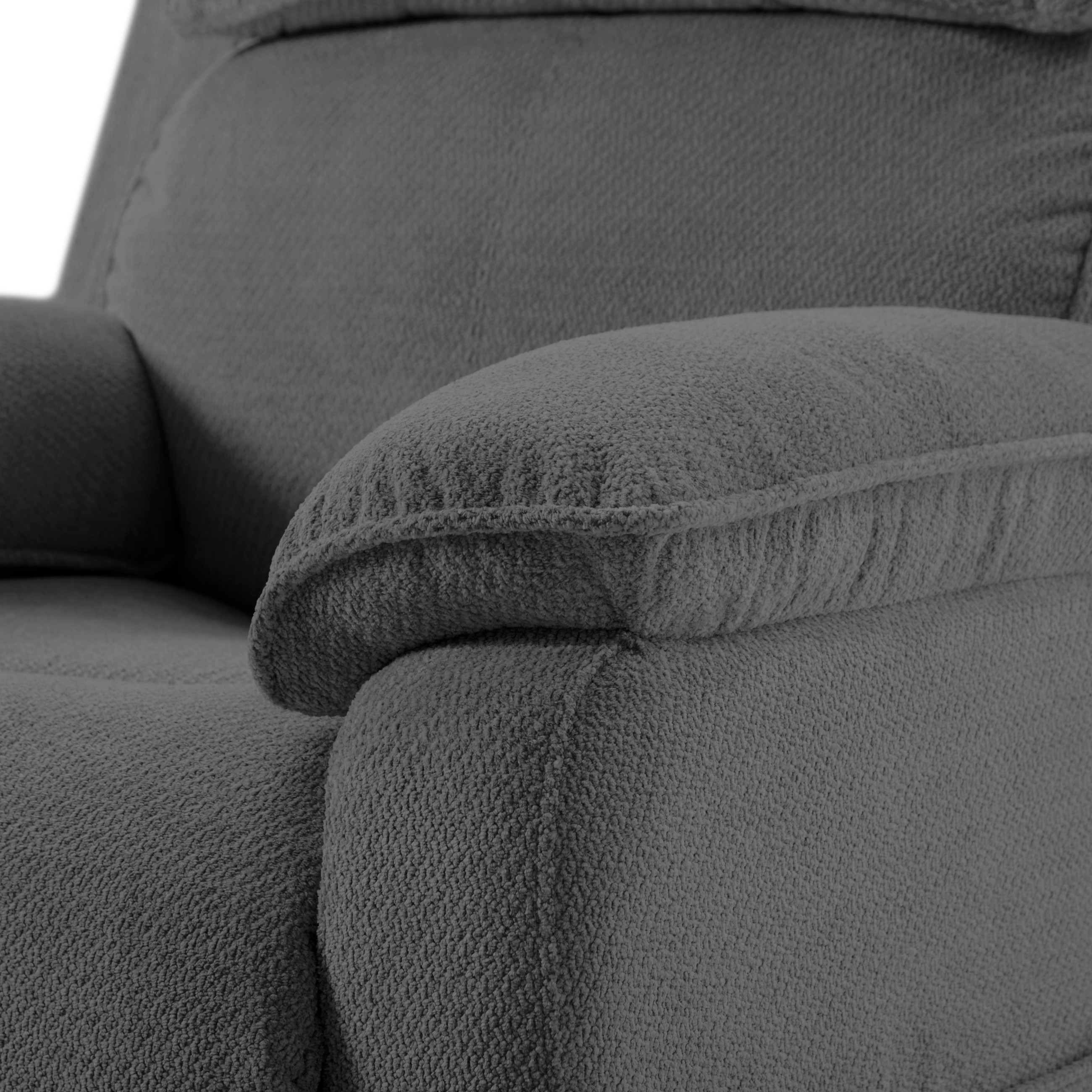 BSHTI 34.84" Power Recliner Chair with Remote, Chenille Upholstery, Ergonomic Lounge Chair for Living Room, Side Storage Pockets, and Near-Flat Recline, Dark Grey