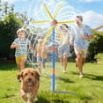 thumbnail image 1 of Windmill Sprinkler for Kids 360-degrees Spinning Water Toy with 6 Blades And 54 Nozzles Universal Hose Connection Outdoor Summer Fun Backyard Splash Park Toy, 1 of 8