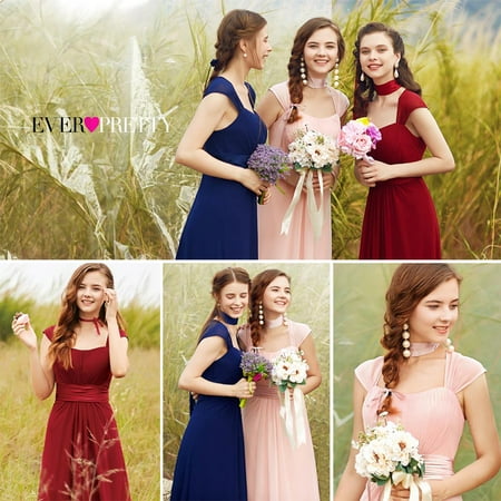 Womens Square Neck Dresses Ever-Pretty Women's Elegant Square Neck Long Sleeveless Evening Party Maxi Dresses for Women 08834 (Pink 4 US) ()