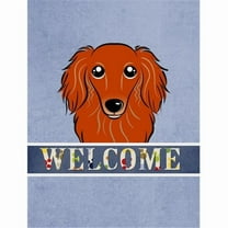Carolines Treasures BB1400GF Longhair Red Dachshund Welcome Flag Garden Size