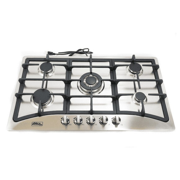 Parrilla de Gas 5 Quemadores Acero Inoxidable Empotrable 86 cm Arol P-IN5Q86