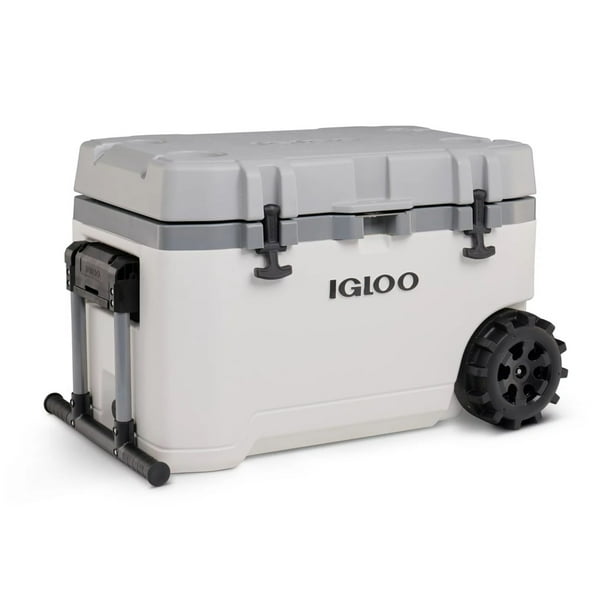 Igloo 75Quart Rugged Performance Cooler with Wheels, Gray and White