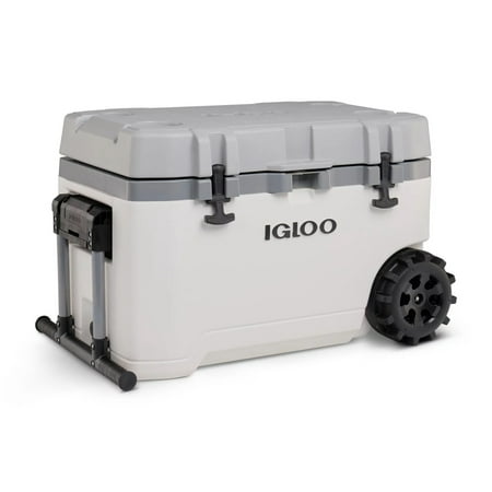 Igloo 75-Quart Rugged Performance Cooler with Wheels, Gray and White