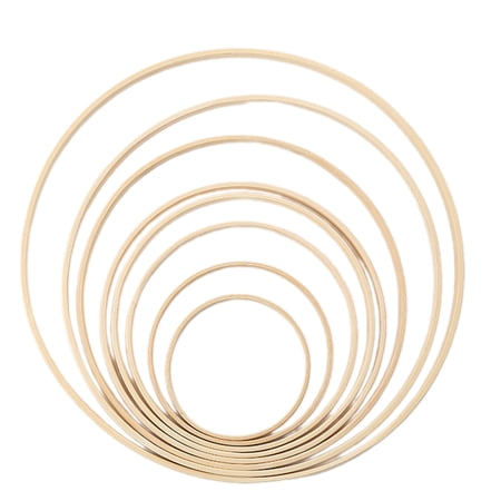 9 Pcs Bamboos Floral Hoops Wooden Wreath Rings Dream Catcher Hoops for Wall Hangings