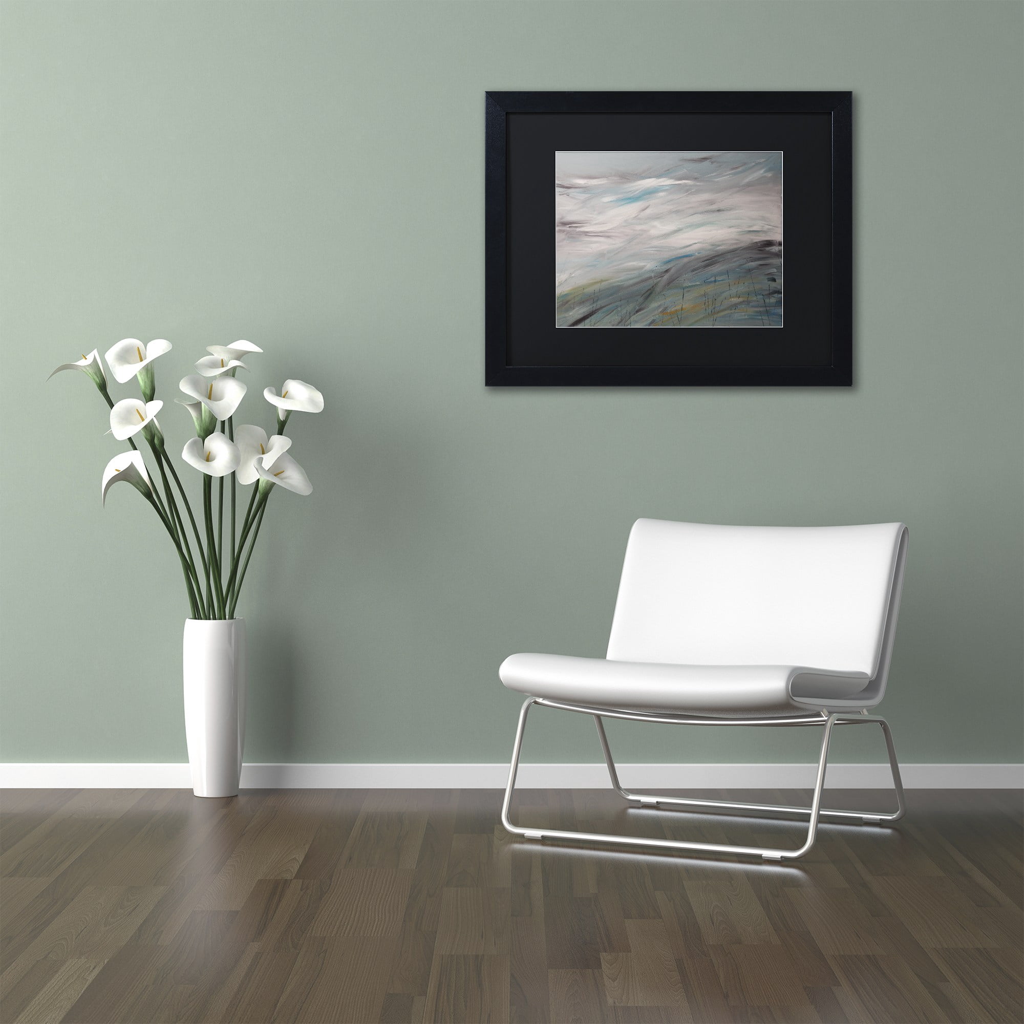 Trademark Fine Art "Sea View" Canvas Art by Hilary Winfield, Black Matte, Black Frame