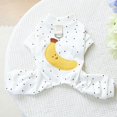 thumbnail image 4 of sunsanly Dog Loungewear Breathable Spring Summer Pet Apparel with Traction Ring Banana Pattern Black Polka Dots Clothes for Small Medium Dogs, 4 of 7