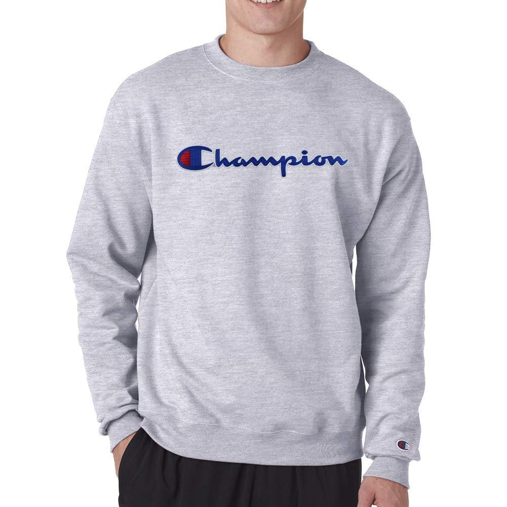 Romantiek af hebben Trots Champion LIFE Men's Reverse Weave Sweatshirt, Oxford Gray/Chainstitch  Script, Large - Walmart.com