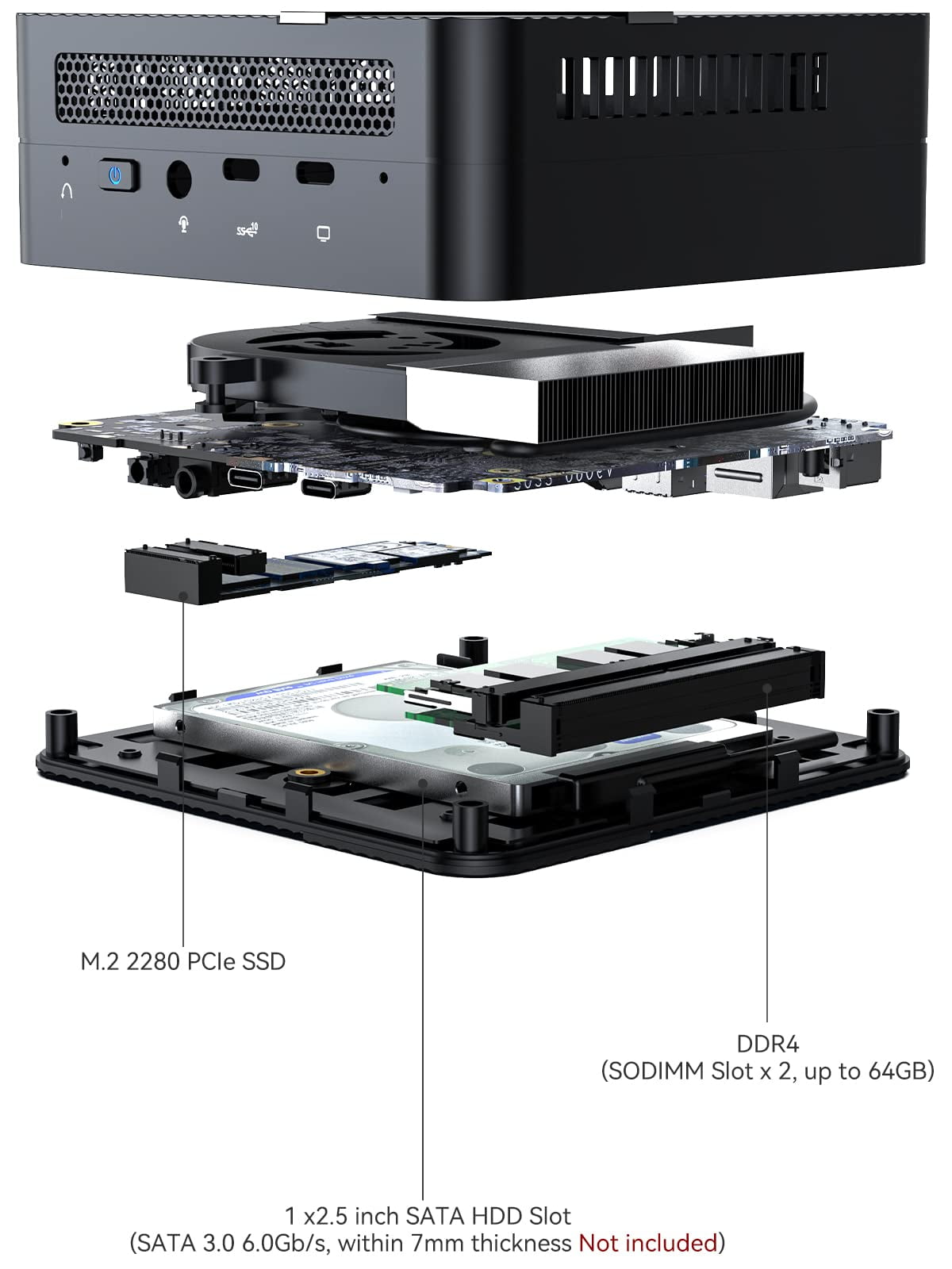 MINISFORUM UM590 Mini PC AMD Ryzen 9 5900HX(8C/16T