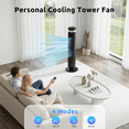thumbnail image 2 of Blazezo Tower Fan With Remote, 64° Oscillating Bladeless Cooling Fan, 28dB Quiet Standing Floor Fan for Bedroom Home Office, 5 Speeds 4 Modes 12H Timer, 2 of 8
