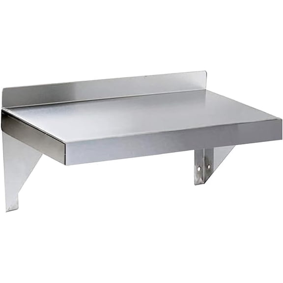 Stainless Steel Wall Shelf | Square Edge | Metal Shelving | Heavy Duty | Commercial Grade | Wall Mount | NSF Certified (6” Width x 16” Length)