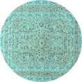 thumbnail image 1 of Ahgly Company Indoor Round Persian Light Blue Traditional Area Rugs, 4' Round, 1 of 4