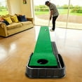 thumbnail image 5 of Estbridge Green PVC Golf Putting Mat with Velvet Carpet - Durable  Non-Slip Surface for Indoor Practice  1 Hole Training Feature  Anti-Jamming Return Mechanism  Ideal for Home or Office M, 5 of 5