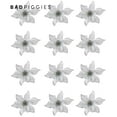 thumbnail image 5 of BadPiggies 12pcs 15cm Glitter Artificial Flowers Christmas Tree Ornaments Poinsettia Artificial Flowers for Christmas Home Wedding Party Decorations,Silver, 5 of 7