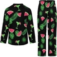 thumbnail image 5 of Top-kevin Wine Glasses Hearts Music Stars Women's Long-Sleeve Shirt And Full-Length Bottom Pajama Set, 5 of 6