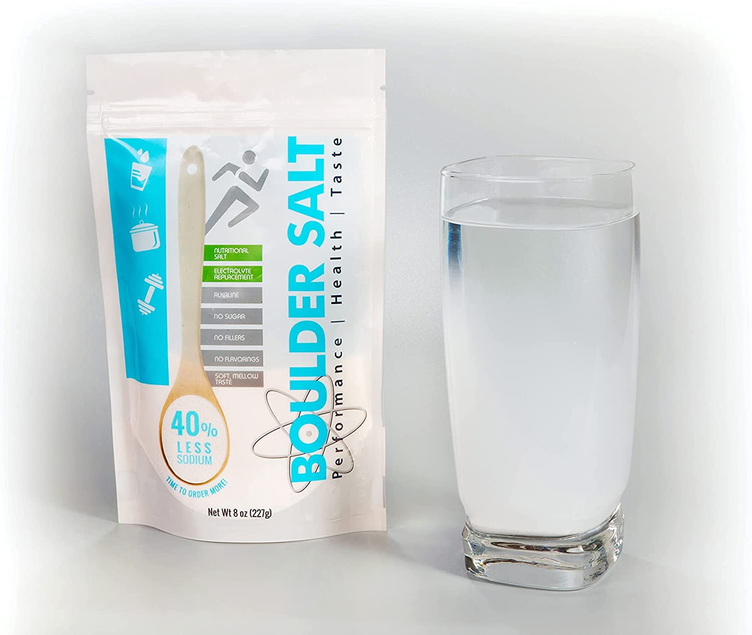 BOULDER SALT Unflavored Low Sodium Salt for Cramps High Blood Pressure POTS Syndrome 20 oz