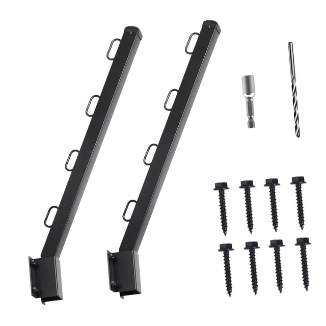 2 postes de cerca con brazo de alambre de púas extendido, fácil de instalar, de metal para protección, para cercas exteriores y hogar.