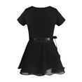 thumbnail image 2 of ZDHoor Girls Dance Dress Short Sleeves Cotton Ballet Dancing Gymnastics Leotard with Chiffon Skirt Outfit Black 3-4, 2 of 5