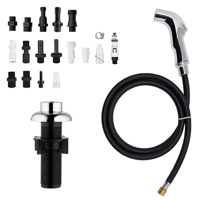 Kitchen Sprayer Chrome,Kitchen Faucet Sprayer, Kitchen Sink Side Sprayer with Spray Head and Hose, Kitchen Sink Sprayer Attachment,Kitchen Water Spray,Spray Head Replacement for kitchen Faucet