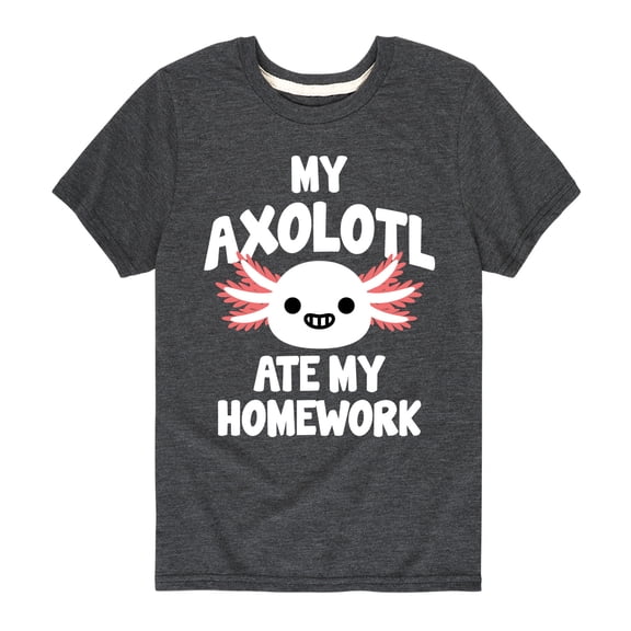 Instant Message - My Axolotl Ate My Homework - Toddler And Youth Short Sleeve Graphic T-Shirt