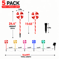 thumbnail image 6 of 5 Pack Christmas Solar Lollipop Pathway Lights, Multicolor Peppermint Candy Cane Stakes, 8 Modes Candy Cane Walkside Lights for Yard, Lawn, Christmas Holiday Decor, 6 of 10