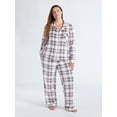 thumbnail image 2 of Joyspun Women’s Stretch Velour Notch Collar Long Sleeve Pajama Set, Sizes XS to 4X, 2 of 5