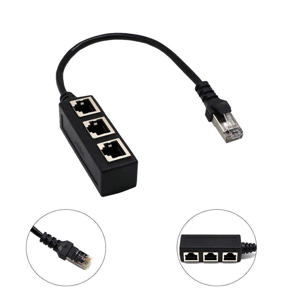 RJ45 Splitter Adapter 1 To 2 Dual LAN Ethernet Network Extension Cable Connector 