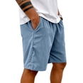 thumbnail image 5 of Dwelliawo Men's Casual Corduroy Short Lightweight Elastic Waist Corduroy Shorts Travel Relaxed Fit Wide Leg Shorts Pant Knee Length Drawstring Short Blue XL, 5 of 7