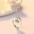 thumbnail image 5 of MATROOY Women 925 Sterling Silver Pendant Necklace Shiny Crystal Drop Leaf Jewerly-silver, 5 of 6