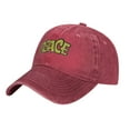 thumbnail image 3 of ZICANCN Peace Text Adjustable Baseball Cap Women , Hats for Men Adult Washed Cotton Denim Baseball Caps Fashion Red, 3 of 6