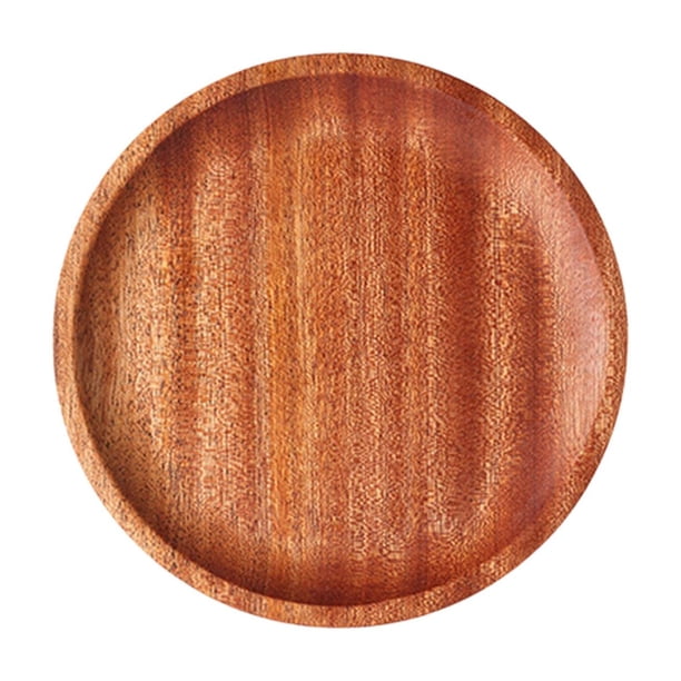 Bandeja de madera para servir, organizador de vajilla, ensaladera de madera, bandeja redonda de madera para 15cm x 15cm x 15cm