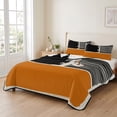 thumbnail image 2 of Full Quilt Set 78''x90'', Orange Black Lightweight Summer Bedspread Coverlet Set with 2 Pillow Shams, Farmhouse Striped Modern Abstract Art Breathable All Season Quilt Bedding for Bedroom/Guest Room, 2 of 9