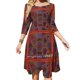 thumbnail image 1 of Vestido de cuello cuadrado con estampado de mola Kuna Vestido de verano elegante para mujer Vestido con estampado de cuello halter Cultura Kuna Cuna Arte popular Mola, 1 of 6