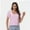pinkstripe, variant on Tops for Women Summer Casual Ruffle Trim Sleeve Square Neck T Shirts