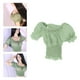 thumbnail image 4 of Camiseta de manga corta elástica ajustada con mangas abullonadas para mujer a escala 1/6 Verde E, 4 of 9