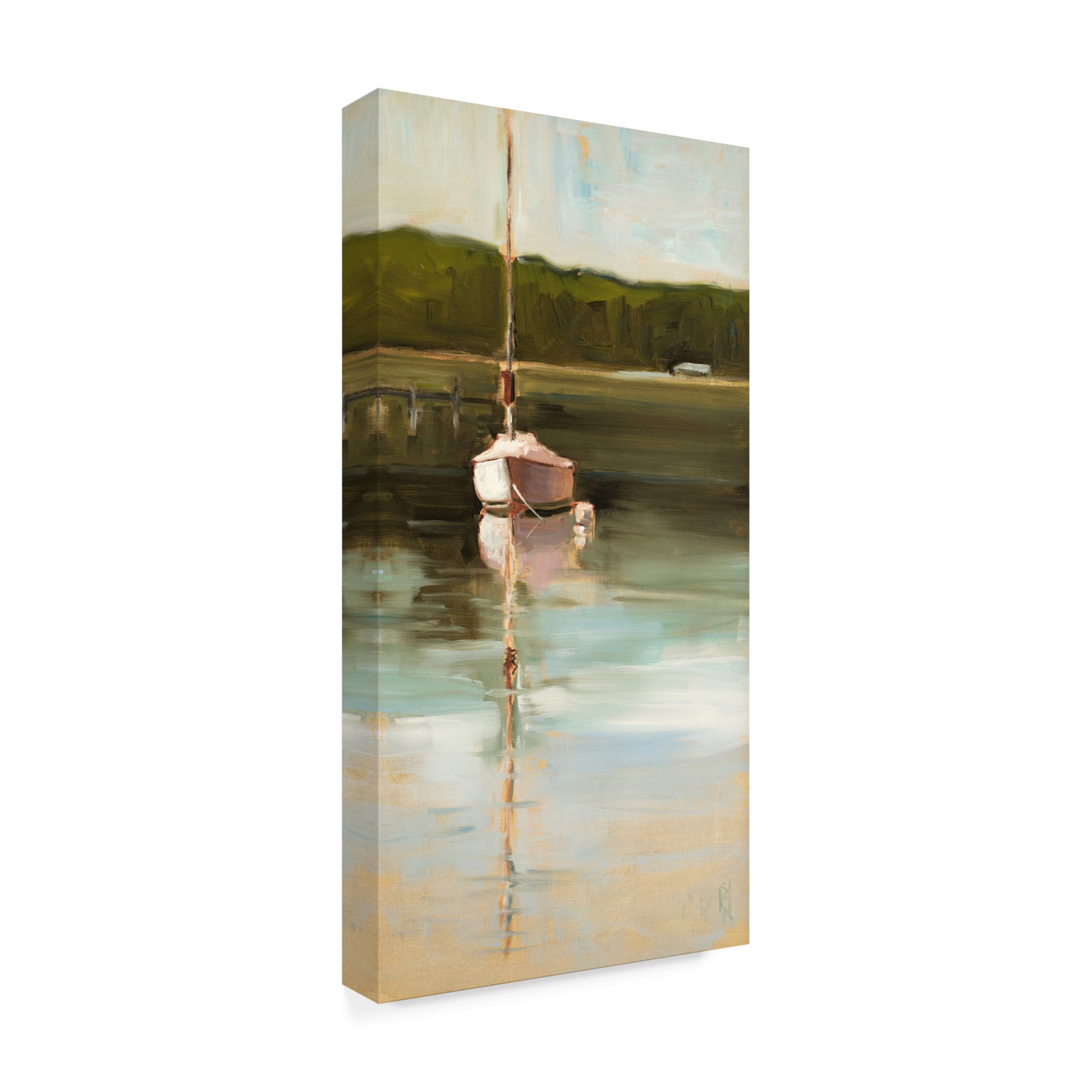 Canvas Wall Art - Sally Hootnick 'Calm Waters' Wall Art for Living Room, Bedroom, or Office Décor by Trademark Fine Art - 12 x 24 Inches