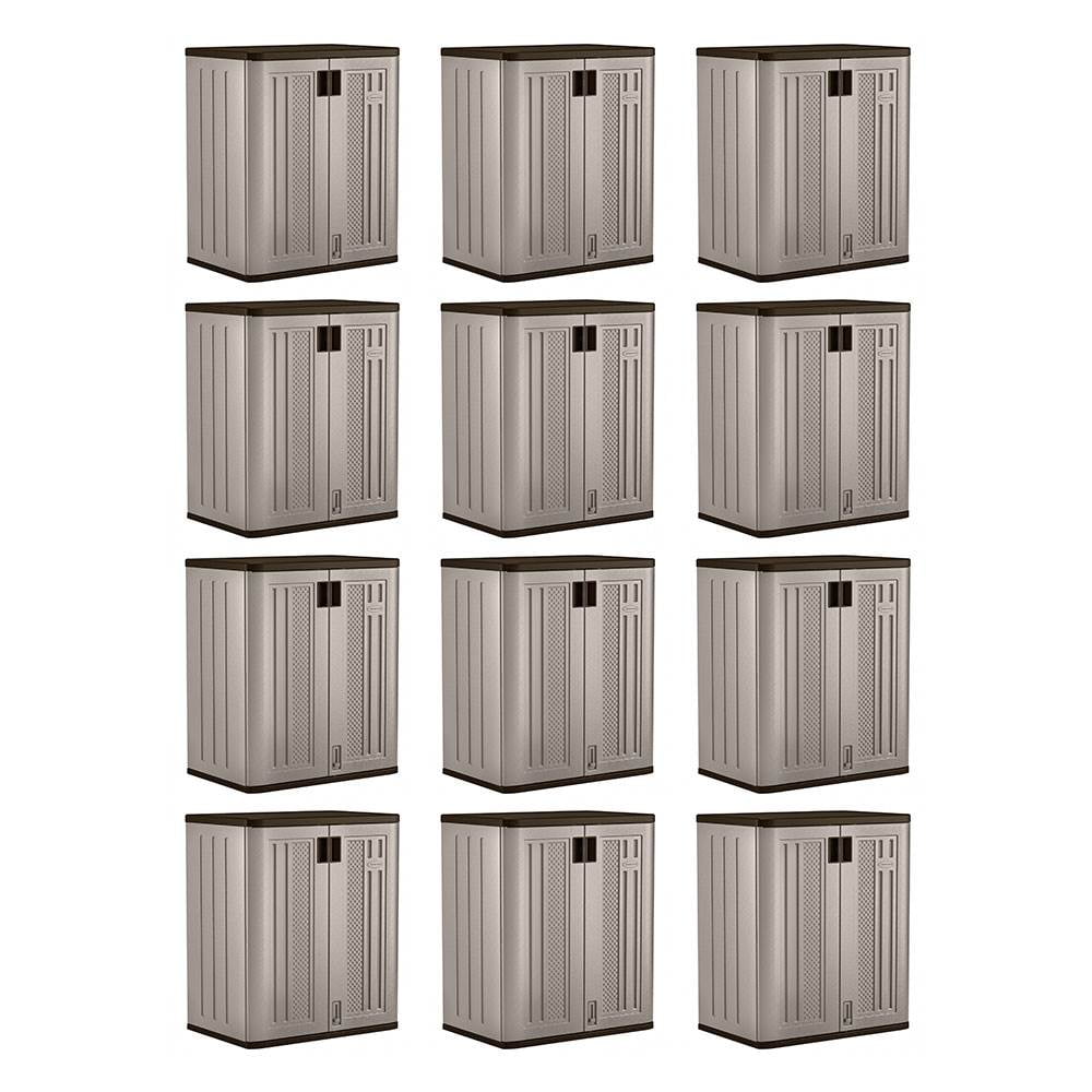 Suncast 9 Cu Ft Heavy Duty Resin Garage Base Storage Platinum