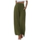 thumbnail image 1 of Pantalones palazzo de lino de cintura alta y pierna ancha para mujer - Pantalones de playa con cordón - Tallas S-3XL, 1 of 3