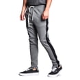 thumbnail image 5 of G-Style USA Men's Hip Hop Slim Fit Track Pants - Athletic Jogger with Side Stripe - Heather Gray/Black - Medium, 5 of 6