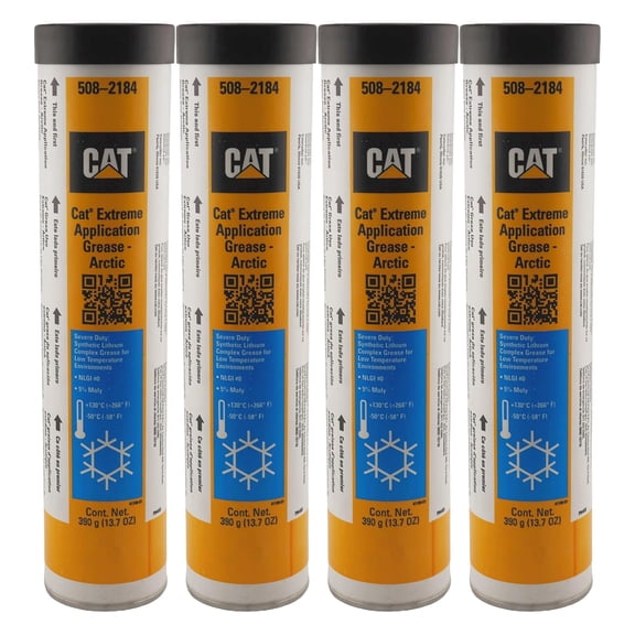 CAT 508-2184 (5082184) Extreme Application Grease Arctic 390 Gram Cartridge Severe Duty Semisynthetic Lithium Complex (Pack of 4)
