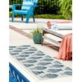 thumbnail image 3 of Unique Loom Outdoor Coastal Collection Area Rug - Pesci (2' 7" x 12' Runner Navy Blue/Ivory), 3 of 9