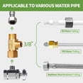 thumbnail image 3 of Lead Free 2 PCS Brass Angle Stop Add-A-Tee Valve 3/8" Compression Inlet by 3/8" Compression Outlet by 3/8 Inch Compression Outlet Easy Connect Tee, 3 of 8