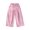 Pink, variant on CPNG Girls Wide Leg Pants Solid Color Elastic Waist Casual Cropped Pants Trendy Baggy Lightweight Breathable Streetwear