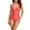 Coral red, variant on Sexy Women's Deep V One Piece Swimwear Cross-Back Ruched Tummy Control Bathing Suit Female