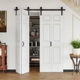 thumbnail image 2 of 64" X 84" Closet style Double 6 Lattice Shapes Bi-Fold Barn Door With Installation Hardware Kit, 2 of 8
